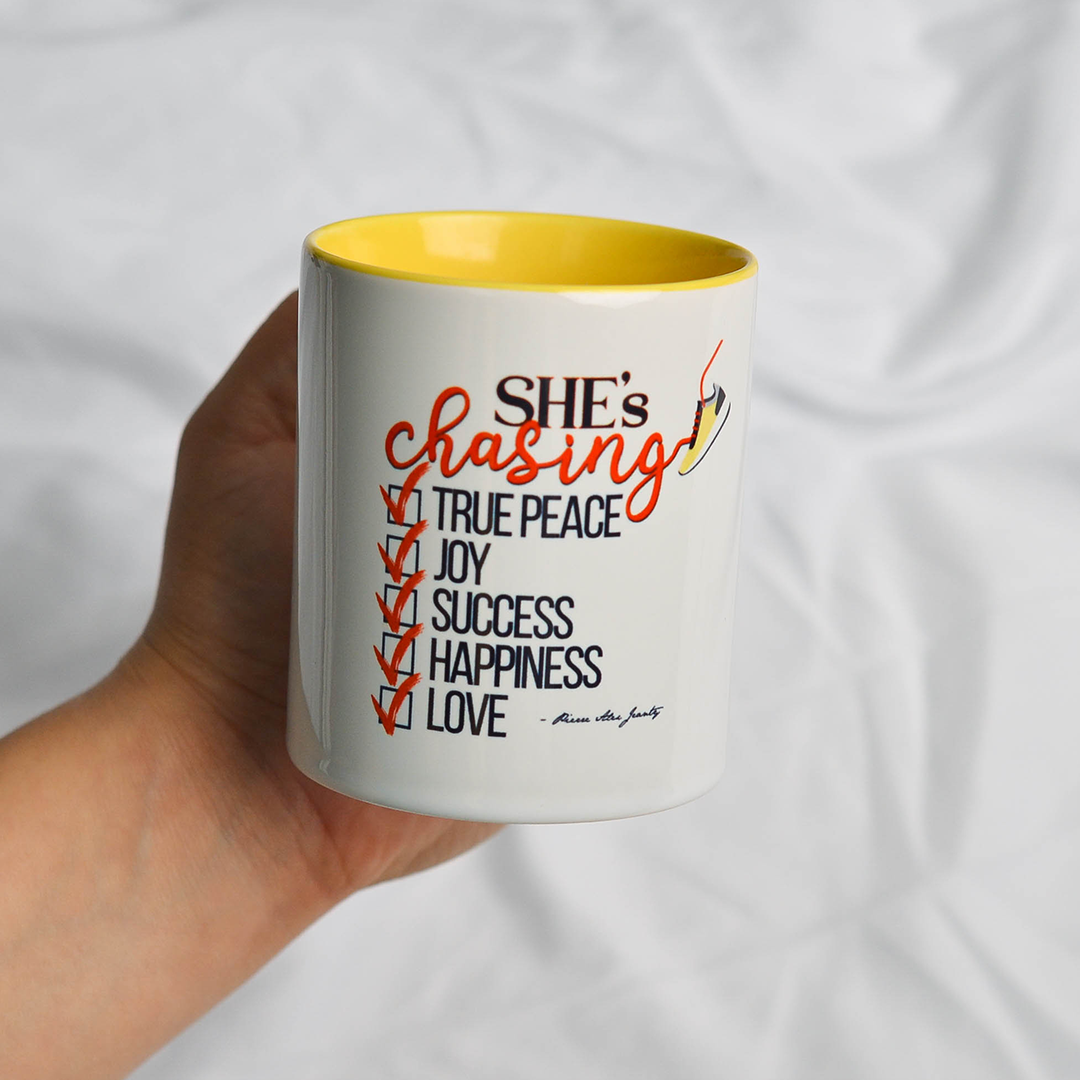 What She's Chasing (Accent Mug)